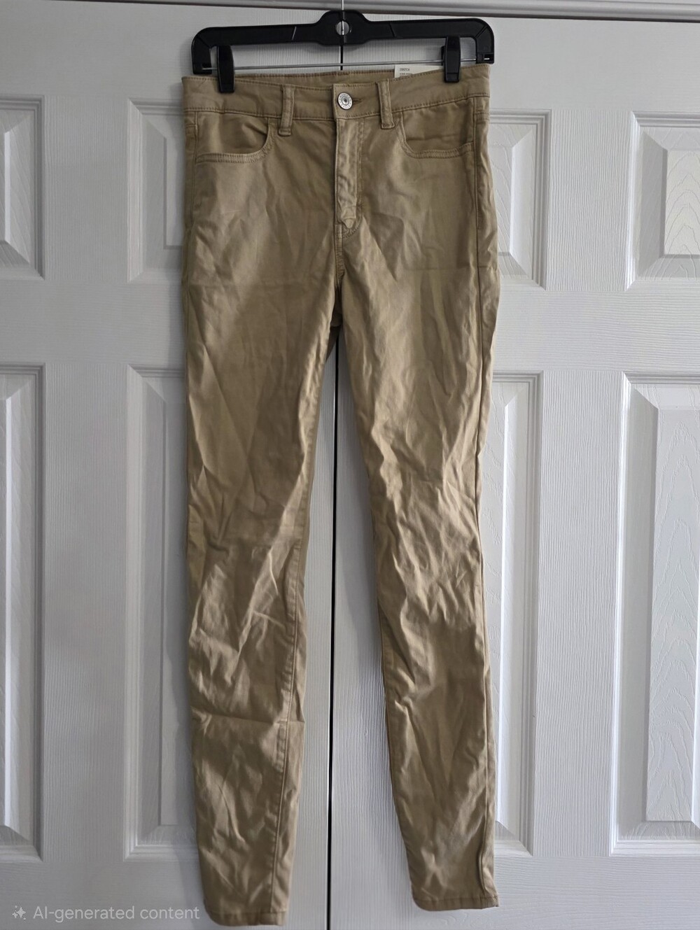 American Eagle AE Stretch High-Waisted Jegging Khaki Tan Women's Size 4 Long - Picture 3 of 6